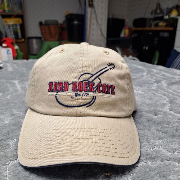 VINTAGE HARD ROCK CAFE ST LOUIS BALL CAP MENS SIZE OSFA BEIGE STRAPBACK HAT NOS - Picture 1 of 7